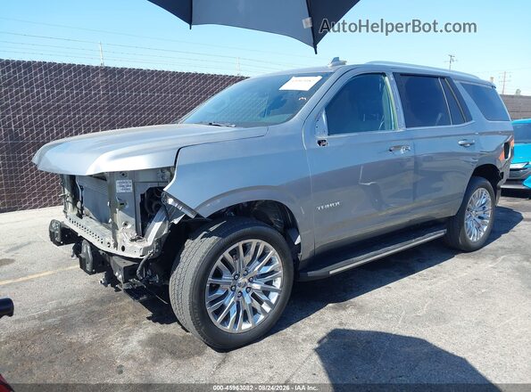 1GNSCNKD3PR189687 2023 CHEVROLET TAHOE Gray წინა მარცხენა ხედი სამი მეოთხედიდან