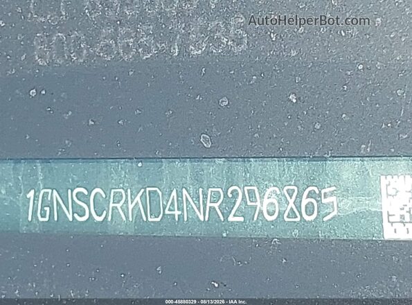 1GNSCRKD4NR296865 2022 CHEVROLET TAHOE White 
