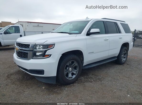 1GNSKAEC2LR105089 2020 CHEVROLET TAHOE White წინა მარცხენა ხედი სამი მეოთხედიდან