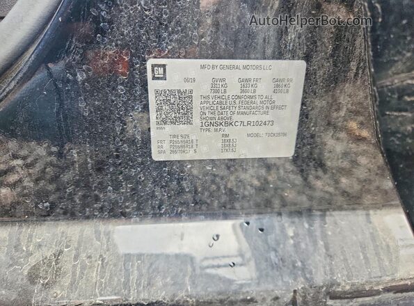 1GNSKBKC7LR102473 2020 CHEVROLET TAHOE Черный Вид подкапотного пространства