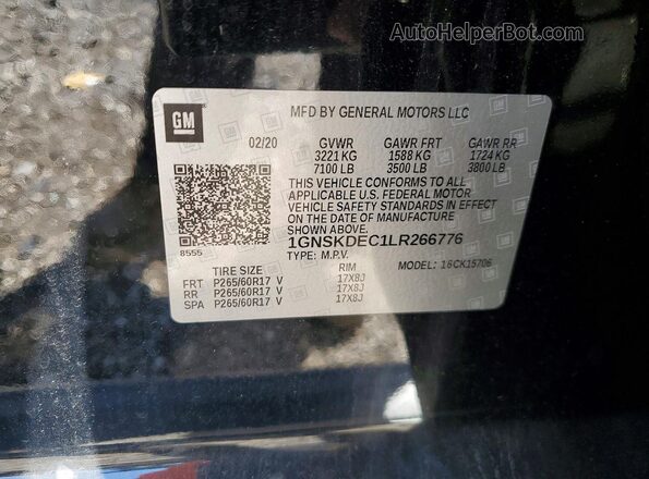 1GNSKDEC1LR266776 2020 CHEVROLET TAHOE Black Widok komory silnika