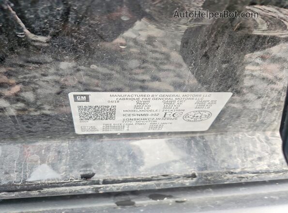 1GNSKHKC2JR329926 2018 CHEVROLET SUBURBAN Black Вид наклейки з VIN-кодом