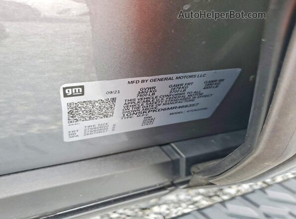1GNSKPKD6MR466357 2021 CHEVROLET TAHOE Gray 