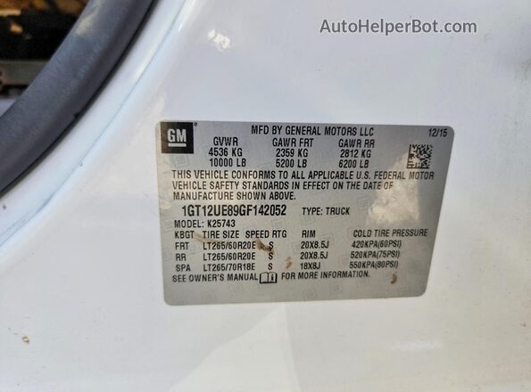 1GT12UE89GF142052 2016 GMC SIERRA Белый Вид подкапотного пространства