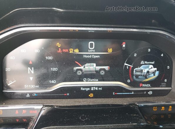 1GT38ME70RF138070 2024 GMC SIERRA White Вид щитка приладів