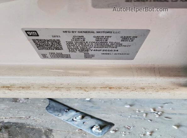 1GT49NEY4NF201634 2022 GMC SIERRA White Շարժիչի բաժամունքի տեսք