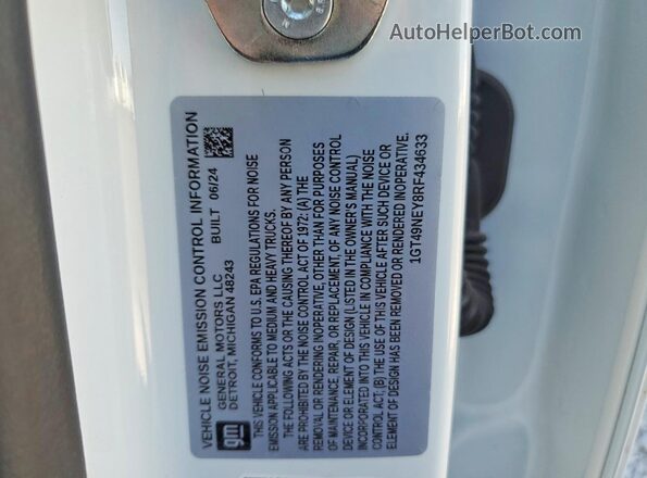 1GT49NEY8RF434633 2024 GMC SIERRA Белый Вид наклейки с VIN-кодом