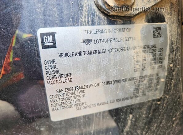 1GT49PEY8LF153774 2020 GMC SIERRA Угольный Вид подкапотного пространства