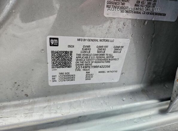 1GT49PEY9RF422356 2024 GMC SIERRA Gray Widok komory silnika