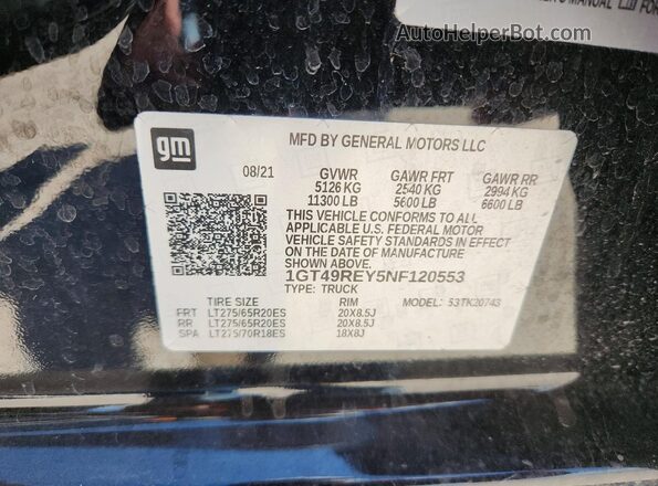 1GT49REY5NF120553 2022 GMC SIERRA Black Widok komory silnika
