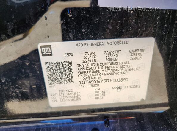 1GT49YEY6RF103891 2024 GMC SIERRA Черный Вид наклейки с VIN-кодом