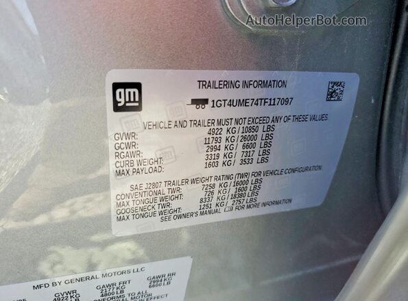 1GT4UME74TF117097 2026 GMC SIERRA Gray Շարժիչի բաժամունքի տեսք