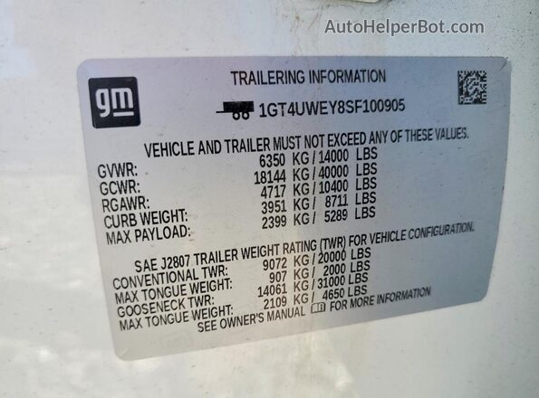 1GT4UWEY8SF100905 2025 GMC SIERRA White Engine compartment view