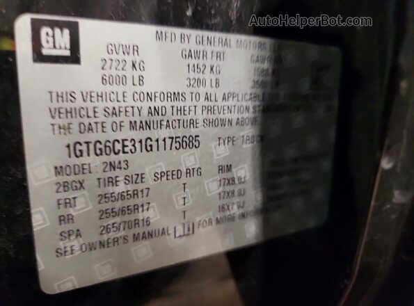 1GTG6CE31G1175685 2016 GMC CANYON Black Engine compartment view