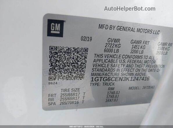 1GTG6CEN3K1247416 2019 GMC CANYON Black Вид підкапотного простору