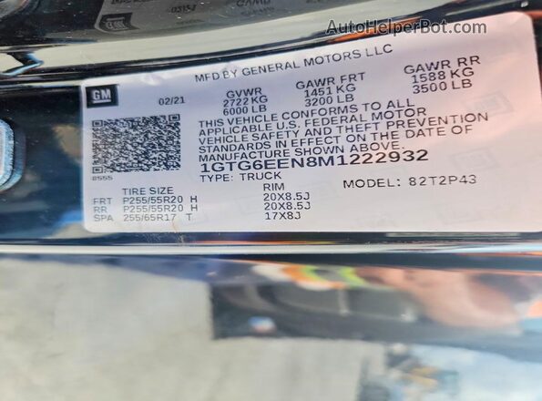1GTG6EEN8M1222932 2021 GMC CANYON Black VIN sticker view
