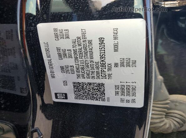 1GTP1BEK9S1151949 2025 GMC CANYON Black Vista del compartimento del motor