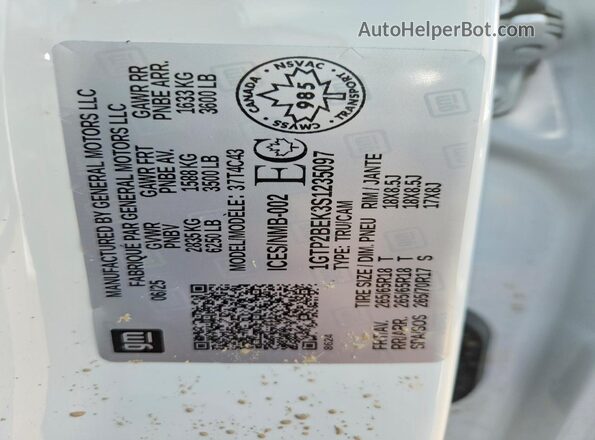 1GTP2BEK3S1235097 2025 GMC CANYON Белый Вид подкапотного пространства