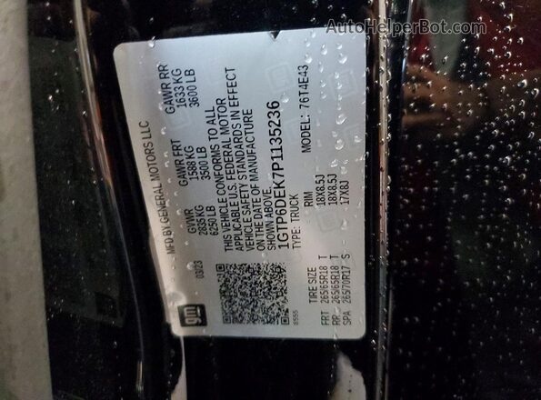 1GTP6DEK7P1135236 2023 GMC CANYON Black Vista del compartimento del motor