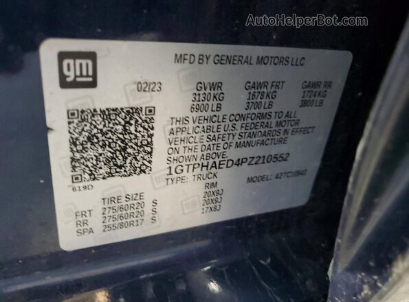 1GTPHAED4PZ210552 2023 GMC SIERRA Blue Вид підкапотного простору