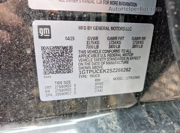 1GTPUCEK2SZ266262 2025 GMC SIERRA Black Շարժիչի բաժամունքի տեսք