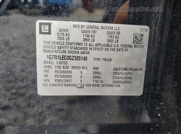 1GTR1LEC0GZ385140 2016 GMC SIERRA Black Շարժիչի բաժամունքի տեսք