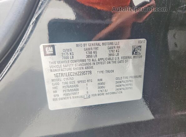 1GTR1LEC2HZ295778 2017 GMC SIERRA Black VIN sticker view