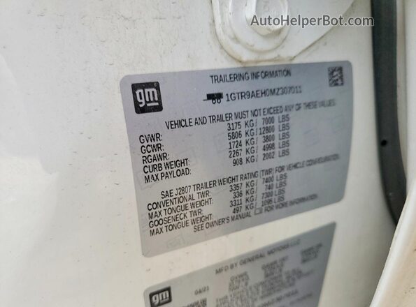 1GTR9AEH0MZ307011 2021 GMC SIERRA White Vista del compartimento del motor