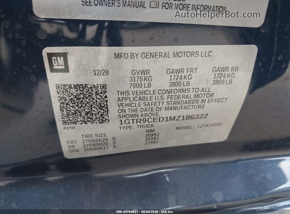 1GTR9CED1MZ186322 2021 GMC SIERRA Navy Widok komory silnika