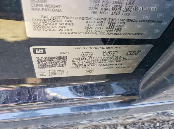 1GTR9CED1MZ265876 2021 GMC SIERRA Black Շարժիչի բաժամունքի տեսք