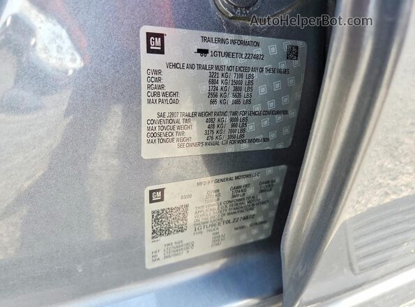 1GTU9EET0LZ274872 2020 GMC SIERRA Gray Вид наклейки з VIN-кодом