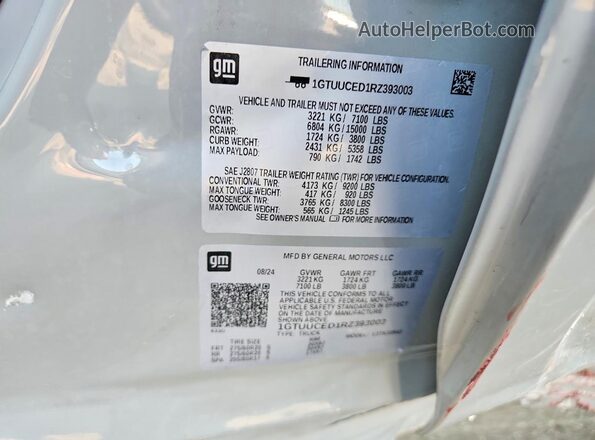 1GTUUCED1RZ393003 2024 GMC SIERRA Серый Вид подкапотного пространства