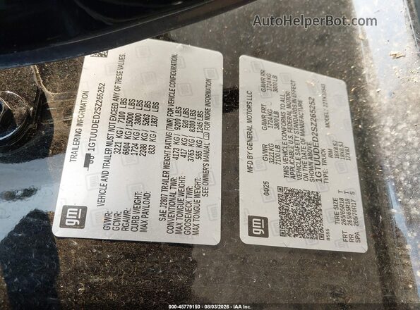 1GTUUDED2SZ265252 2025 GMC SIERRA Black Widok komory silnika