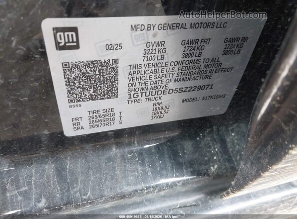 1GTUUDED5SZ229071 2025 GMC SIERRA Black Engine compartment view