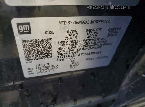 1GTUUEE87SZ198544 2025 GMC 5000 Кремовый Вид подкапотного пространства