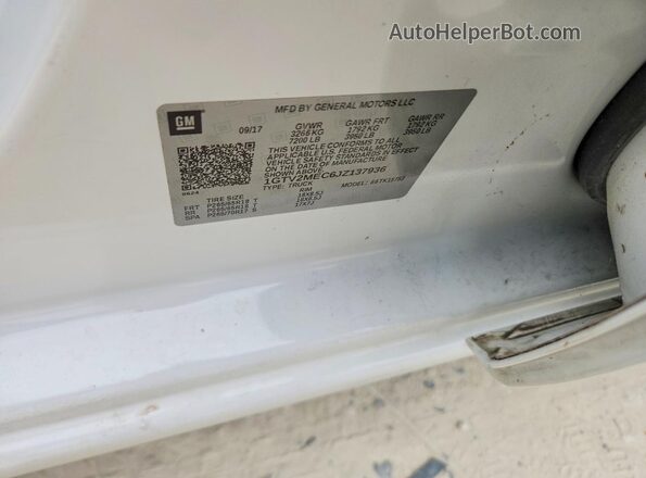 1GTV2MEC6JZ137936 2018 GMC SIERRA White Շարժիչի բաժամունքի տեսք