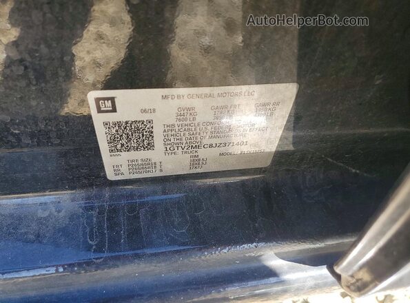 1GTV2MEC8JZ371401 2018 GMC SIERRA Black Շարժիչի բաժամունքի տեսք
