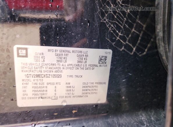 1GTV2MECXGZ105029 2016 GMC SIERRA Black Вид підкапотного простору