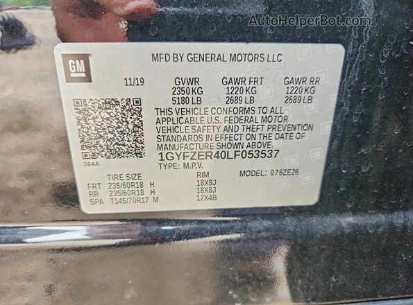 1GYFZER40LF053537 2020 CADILLAC XT4 Black Vista interior de 360 grados