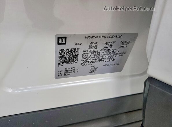 1GYFZER4XPF101745 2023 CADILLAC XT4 White ძრავის განყოფილების ხედი
