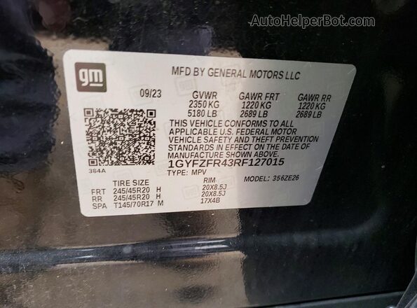 1GYFZFR43RF127015 2024 CADILLAC XT4 Black 360 interior view