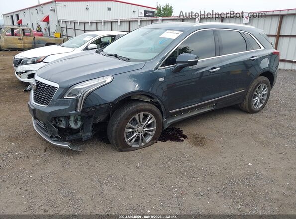 1GYKNDR40MZ150239 2021 CADILLAC XT5 Blue Առջևի ձախ երեք քառորդ տեսարան