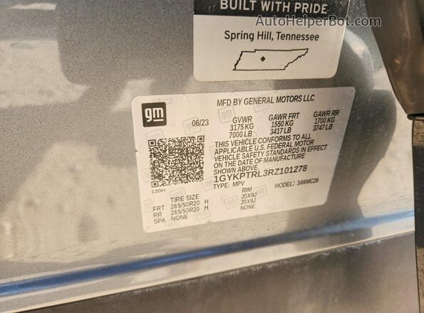 1GYKPTRL3RZ101278 2024 CADILLAC OTHER Silver ძრავის განყოფილების ხედი