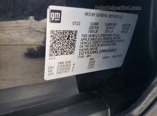 1GYS3AKL1PR436823 2023 CADILLAC ESCALADE Black ძრავის განყოფილების ხედი