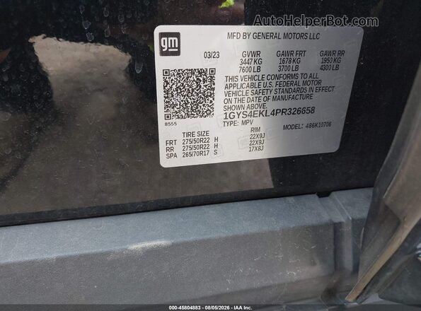 1GYS4EKL4PR326658 2023 CADILLAC ESCALADE Black Engine compartment view