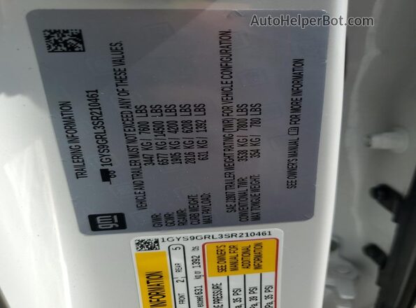 1GYS9GRL3SR210461 2025 CADILLAC ESCALADE White Widok wnętrza 360 stopni