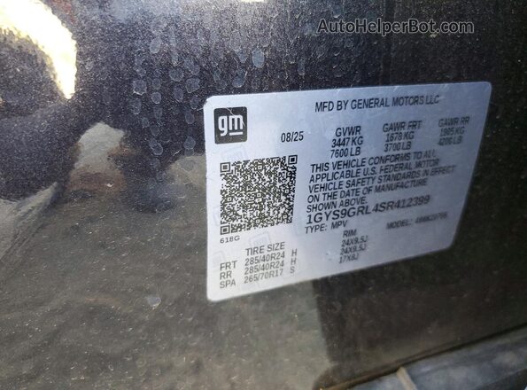 1GYS9GRL4SR412399 2025 CADILLAC ESCALADE Black VIN კოდის სტიკერის ხედი