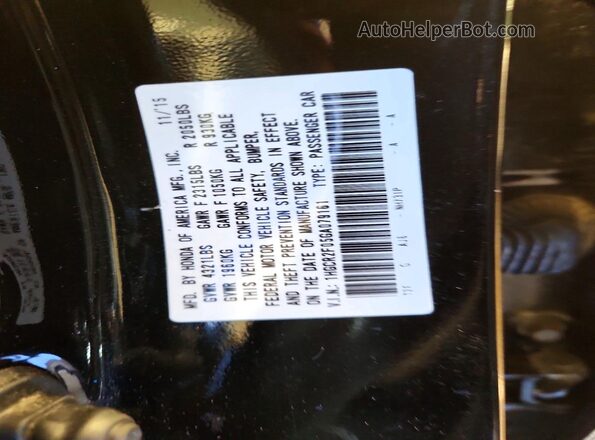 1HGCR2F05GA079161 2016 HONDA ACCORD Черный Вид подкапотного пространства