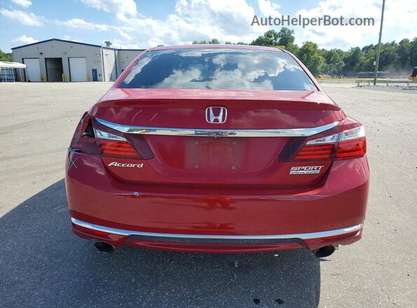 1HGCR2F11HA078907 2017 HONDA ACCORD Red Հետևի տեսք