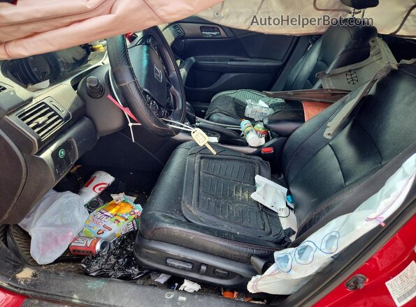 1HGCR2F15HA000453 2017 HONDA ACCORD Красный Вид салона спереди